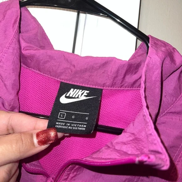 Nike Women's Pink Windbreaker Jacket Size L - Picture 3 of 6